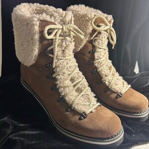Montelliana 1965 Shearling Leather Winter Boots Color Coffee Women's Size 11